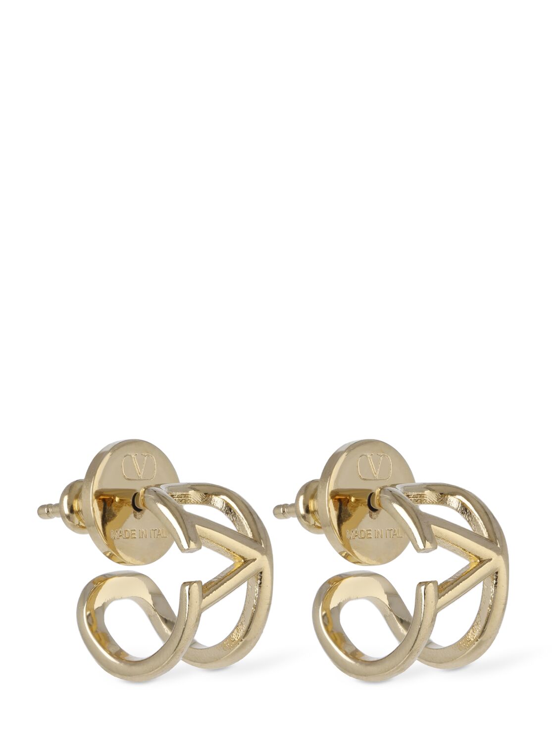 Valentino Garavani Mini V Logo Signature Earrings In Gold
