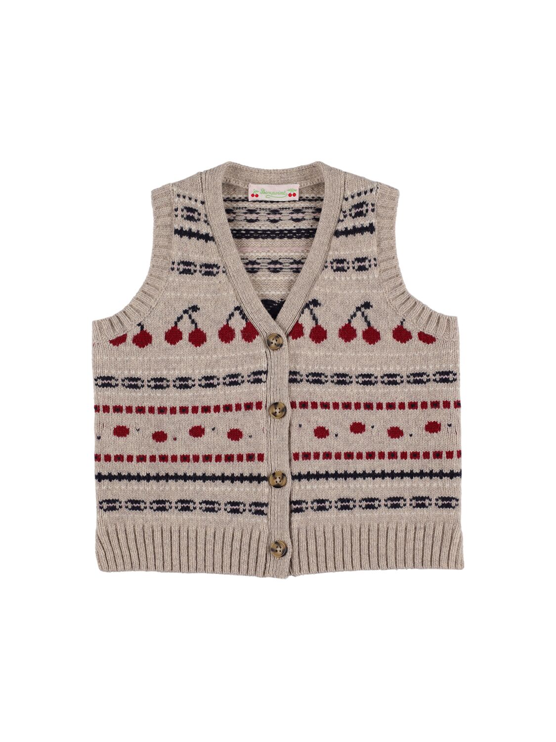 Bonpoint Kids' Thevy Wool Knit Vest In Light Grey | ModeSens
