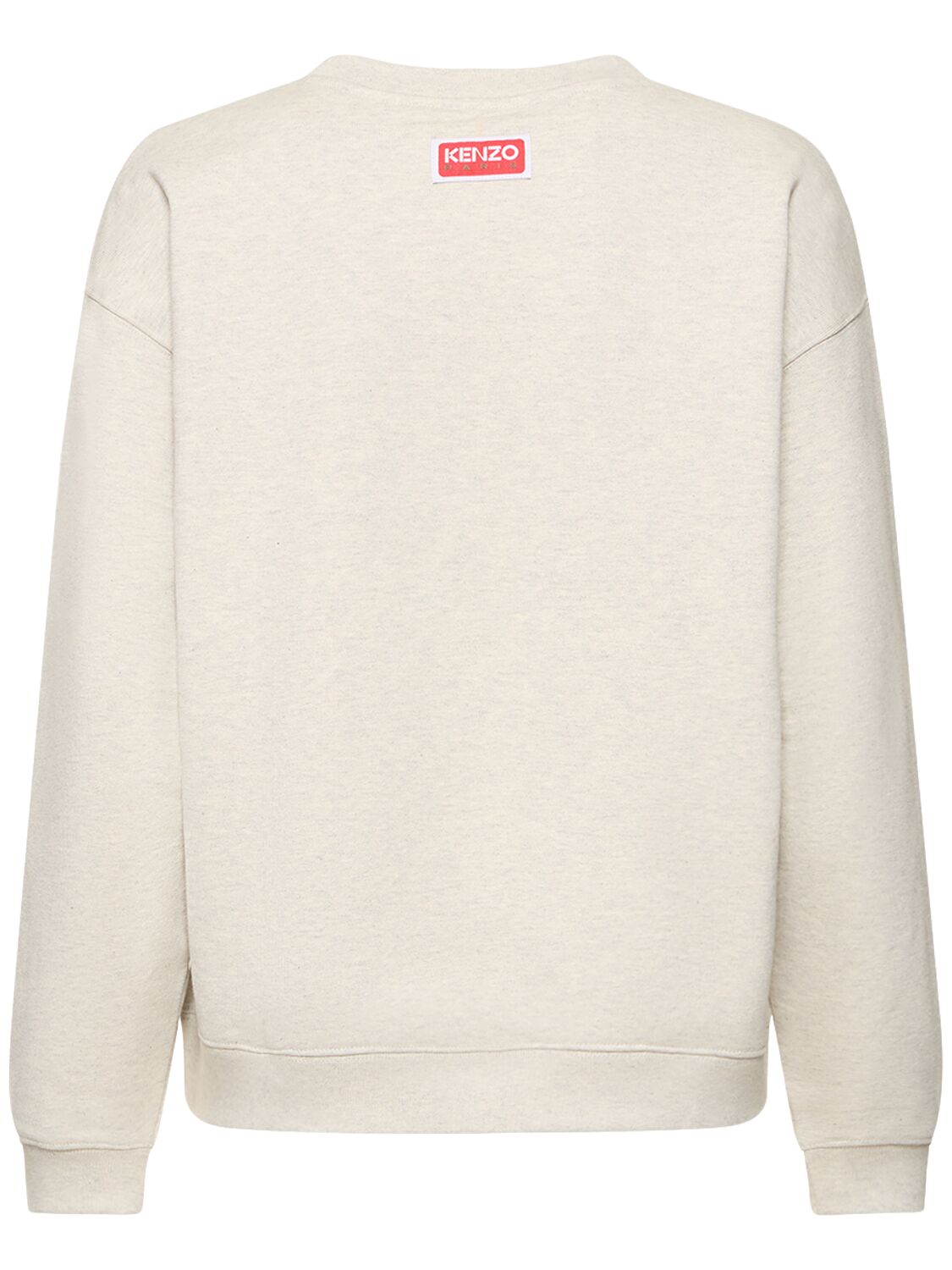 Shop Kenzo Printed Logo Cotton Jersey Sweatshirt In Grey