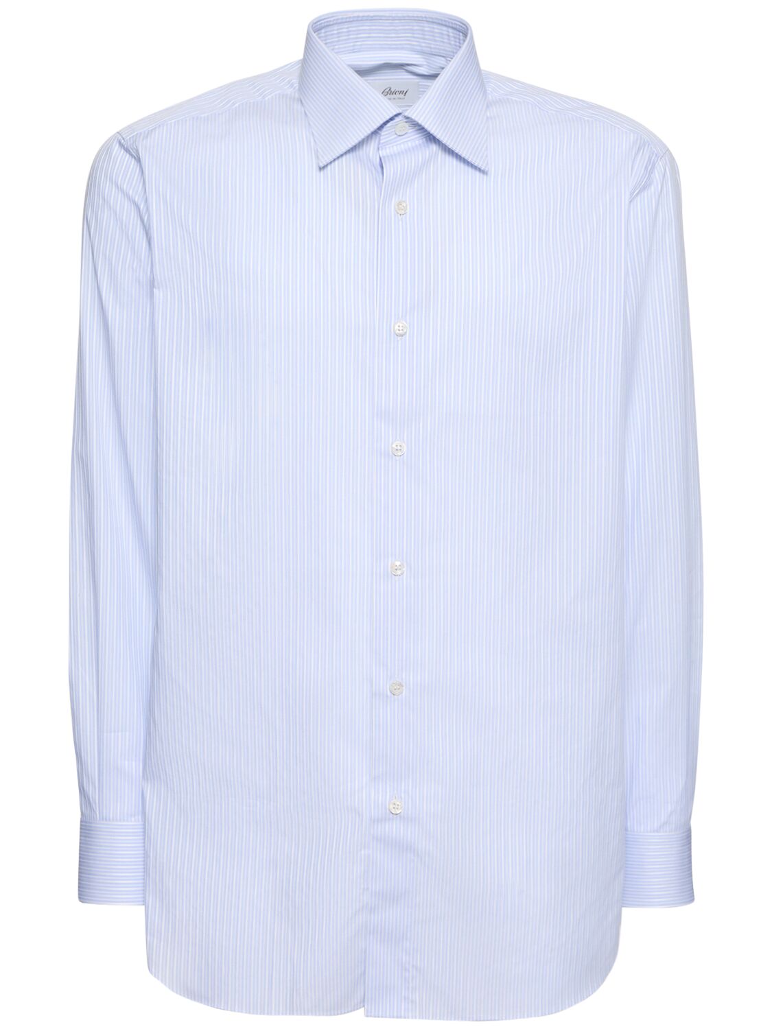 Image of Textured Stripe Cotton Shirt