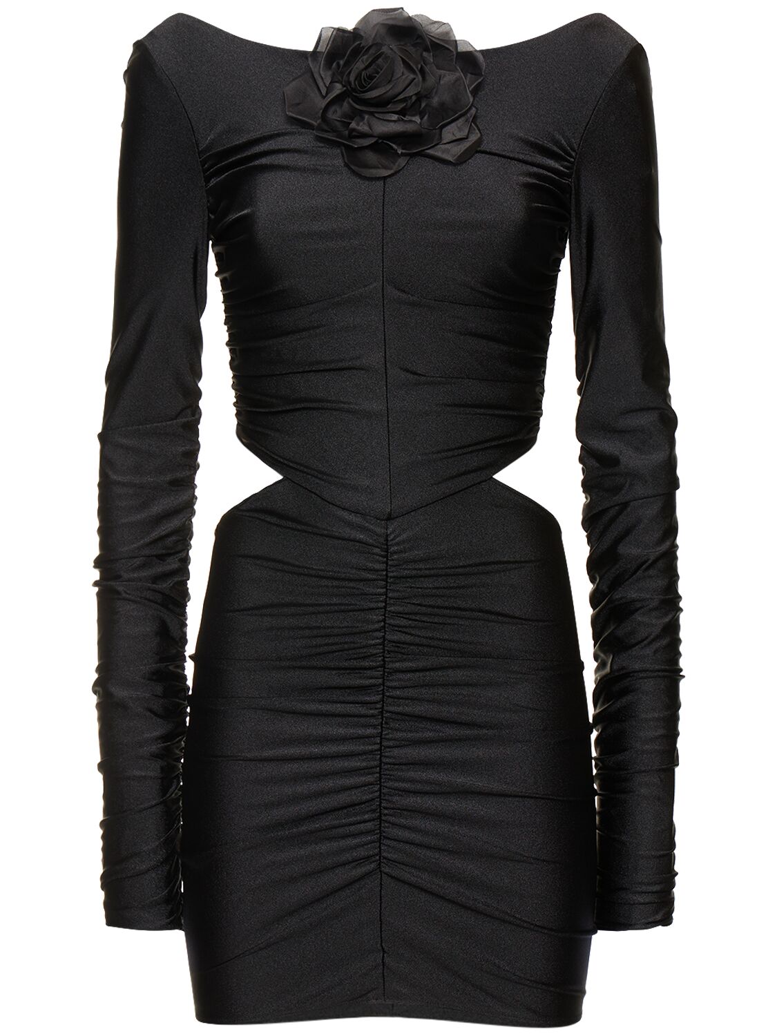 Giuseppe Di Morabito Shiny Stretch Jersey Mini Dress In Black