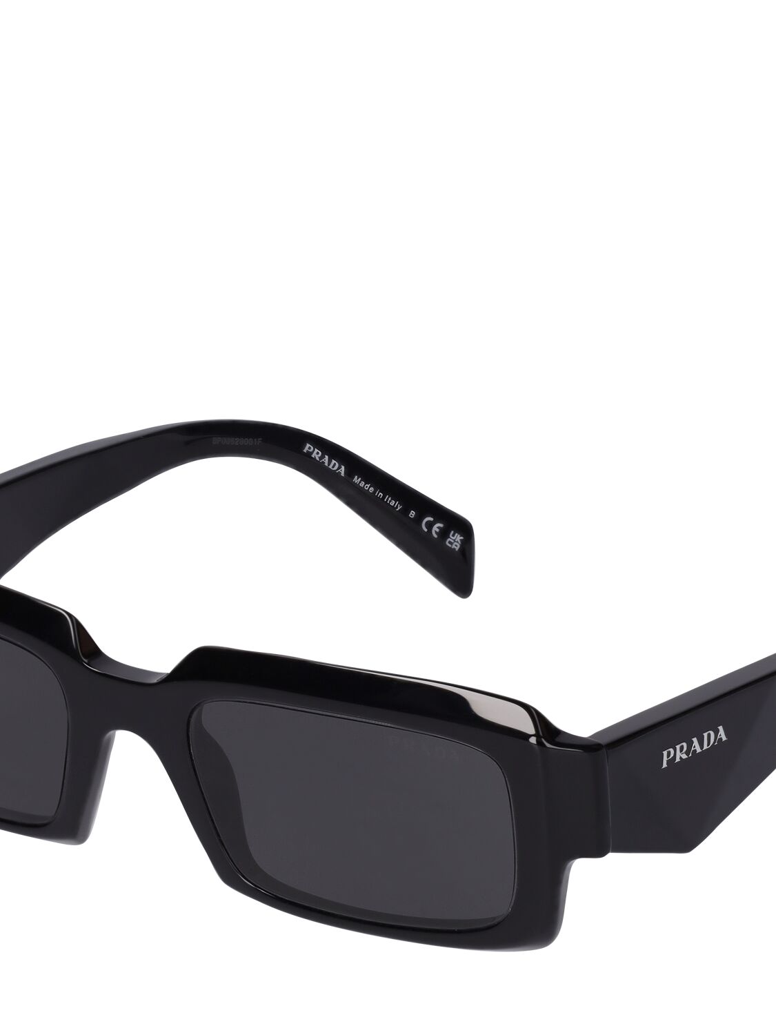 Shop Prada Catwalk Squared Acetate Sunglasses In Black,grey