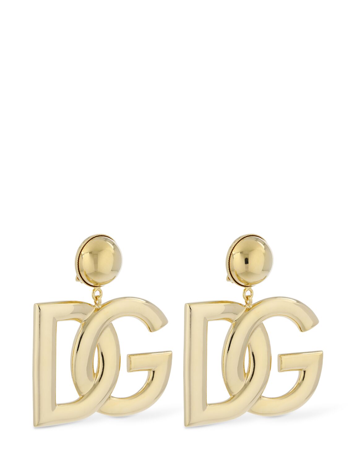 Shop Dolce & Gabbana Pop Dg Big Clip-on Earrings In Gold