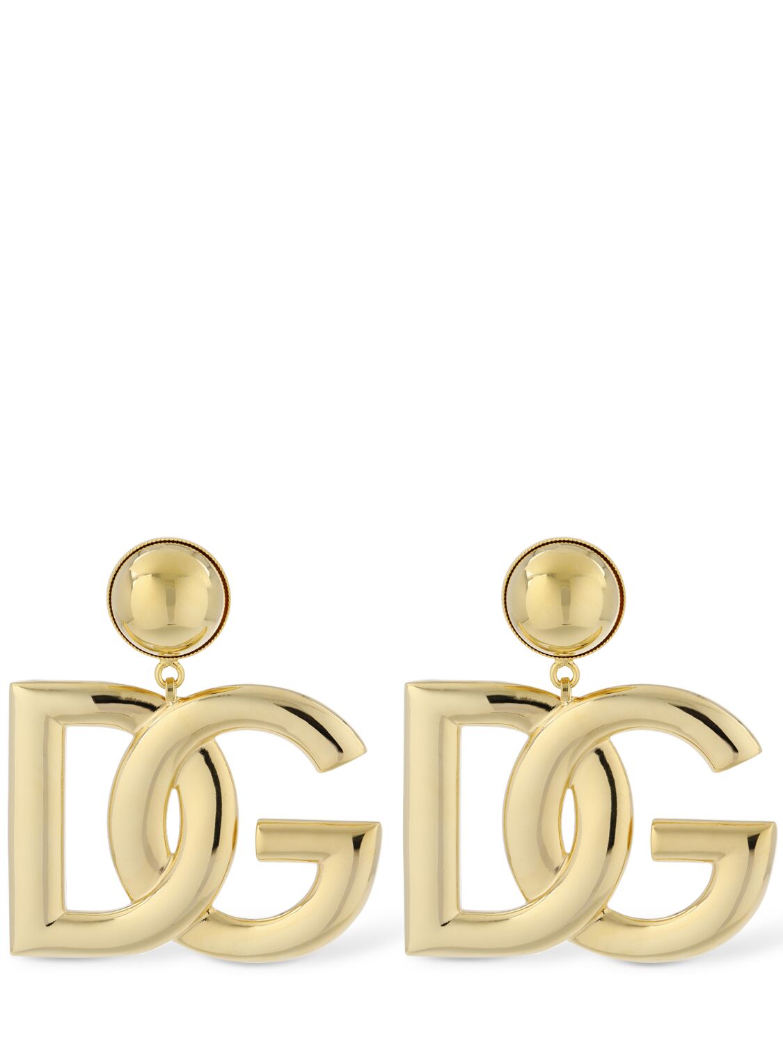 Dolce & Gabbana Pop Dg Big Clip-on Earrings In Gold