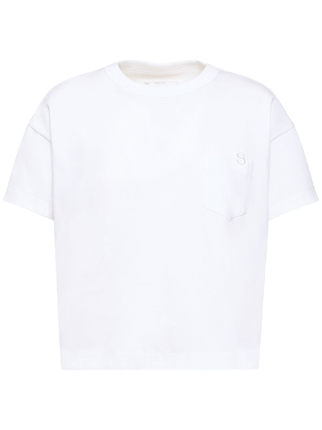 Shop Sacai Cotton Jersey T-shirt W/ Pocket In 화이트