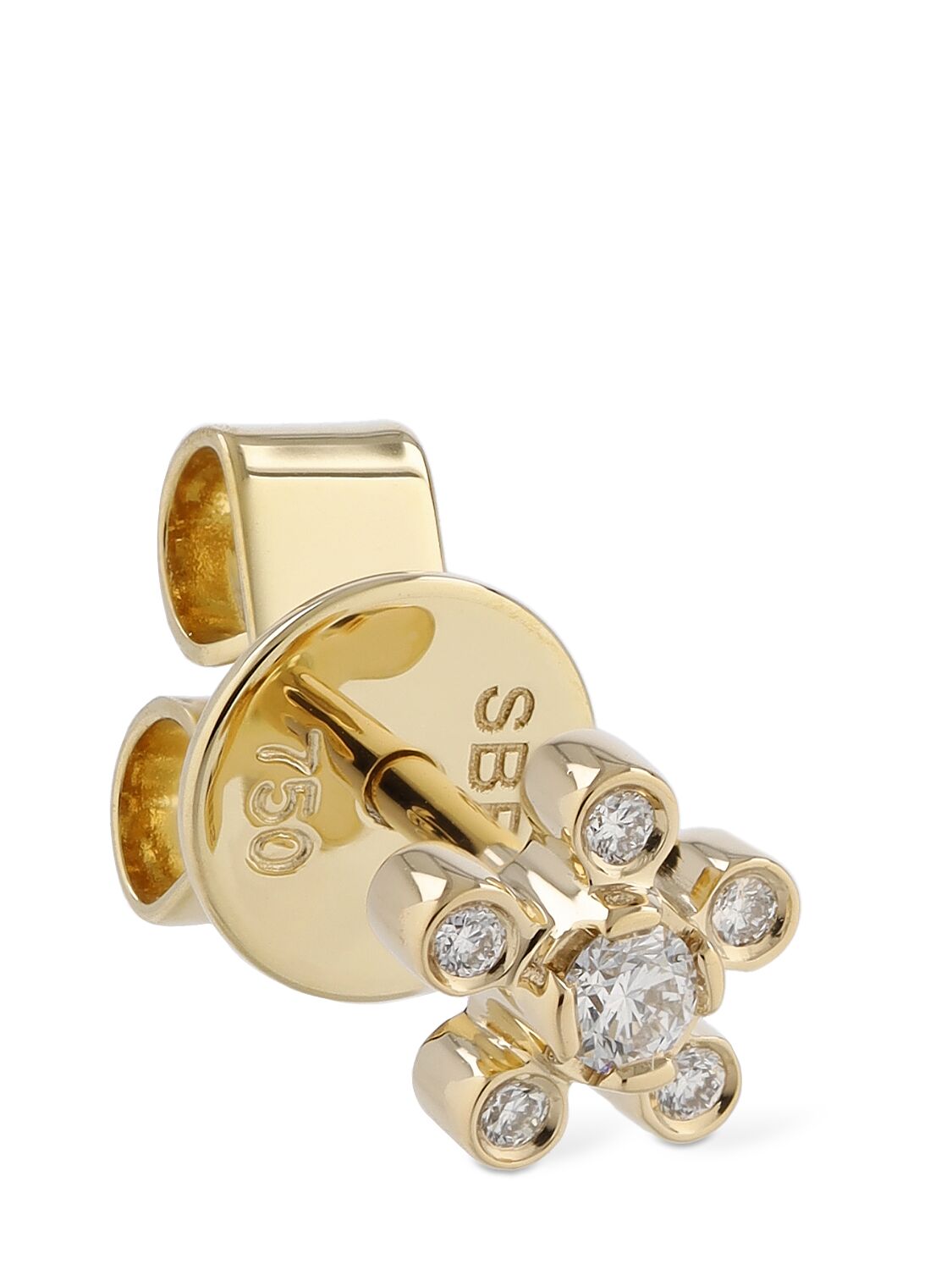 Sophie Bille Brahe Petit Soleil De Fleur 18-karat Recycled Gold Diamond Single Earring In Gold,crystal