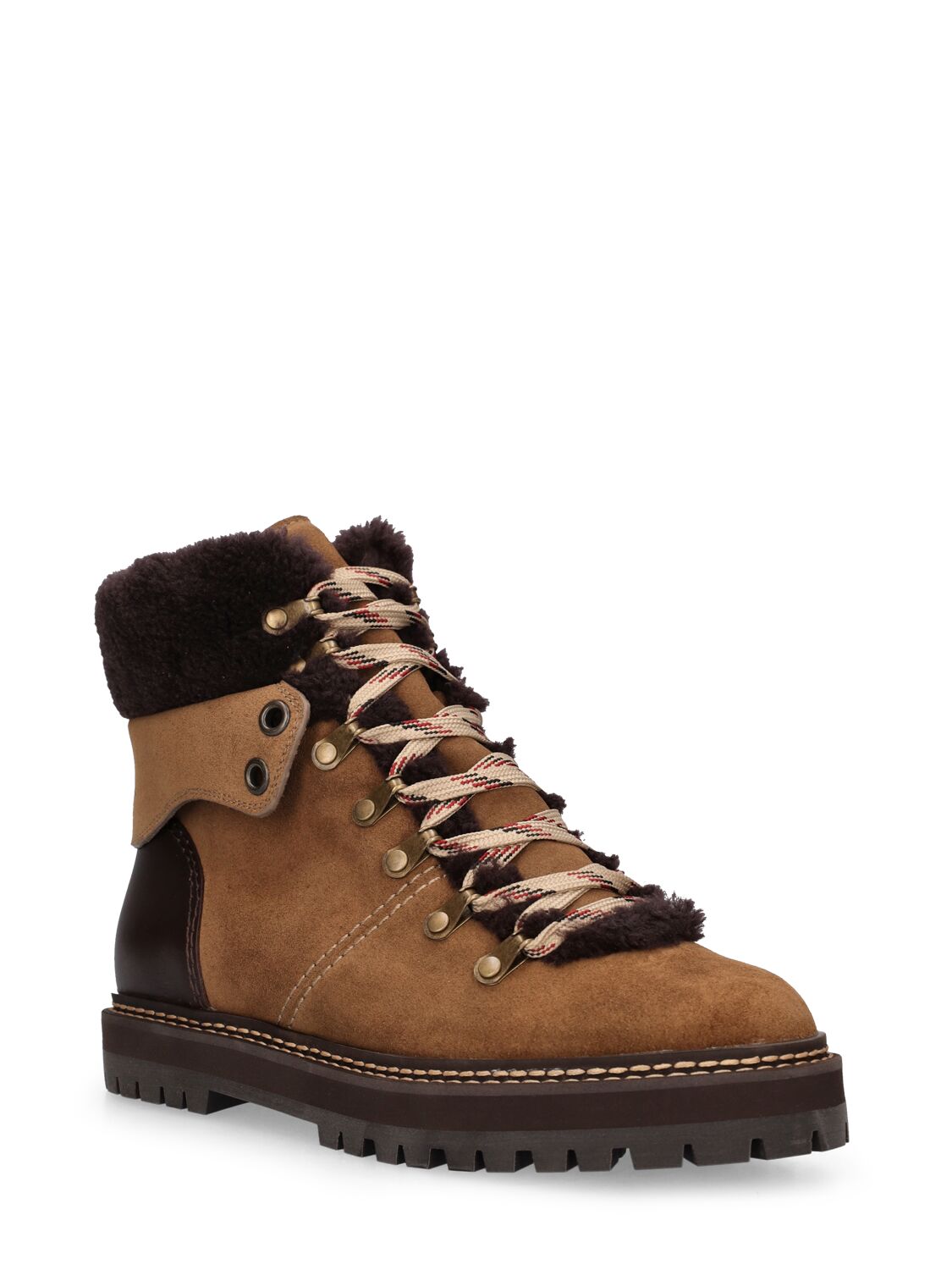 Shop See By Chloé 25mm Eileen Suede Hiking Boots In Brown