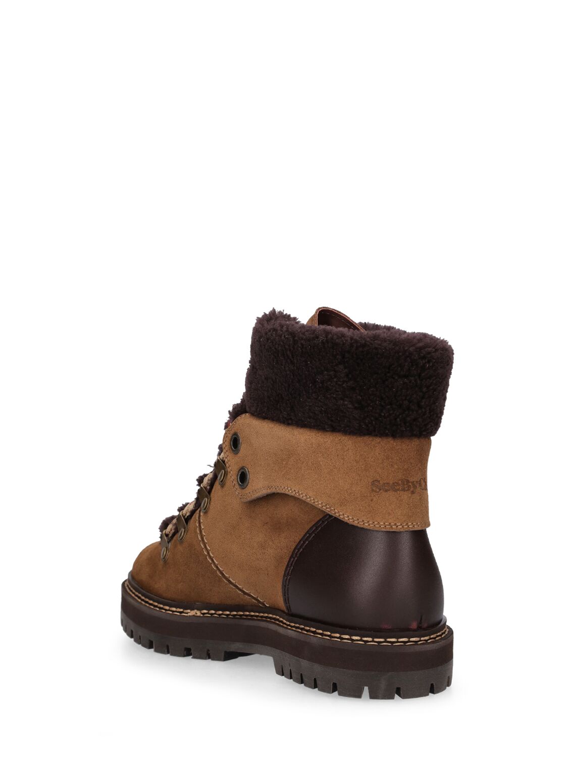 Shop See By Chloé 25mm Eileen Suede Hiking Boots In Brown