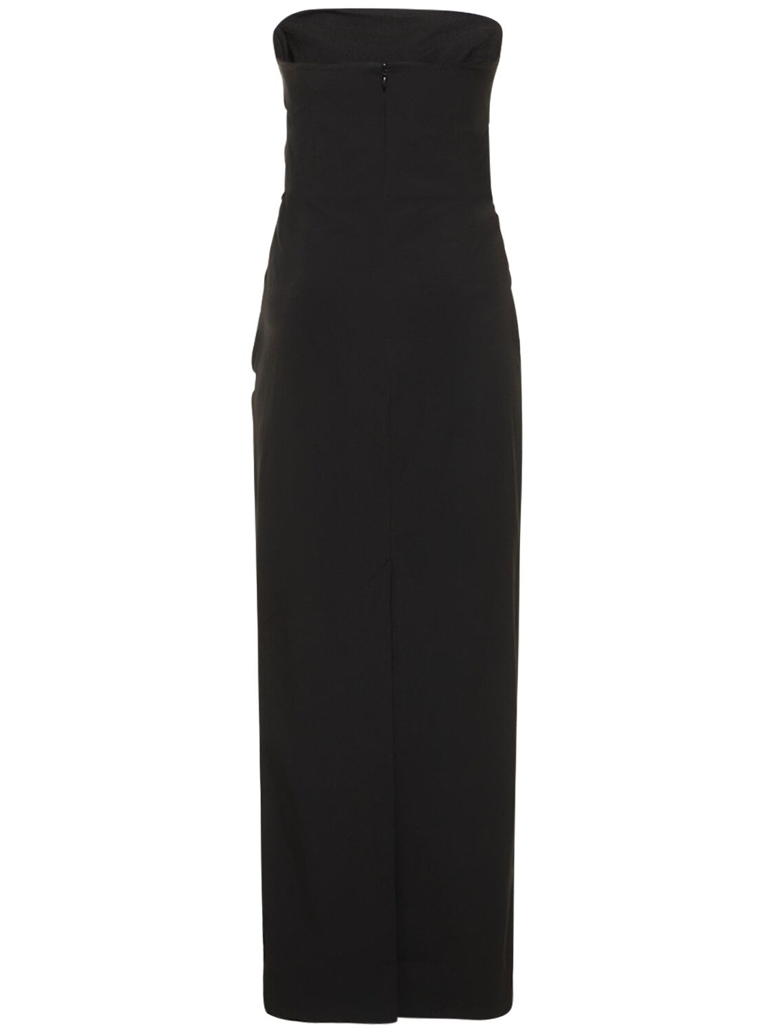 Shop Bec & Bridge Zelie Strapless Tech Blend Maxi Dress In Black