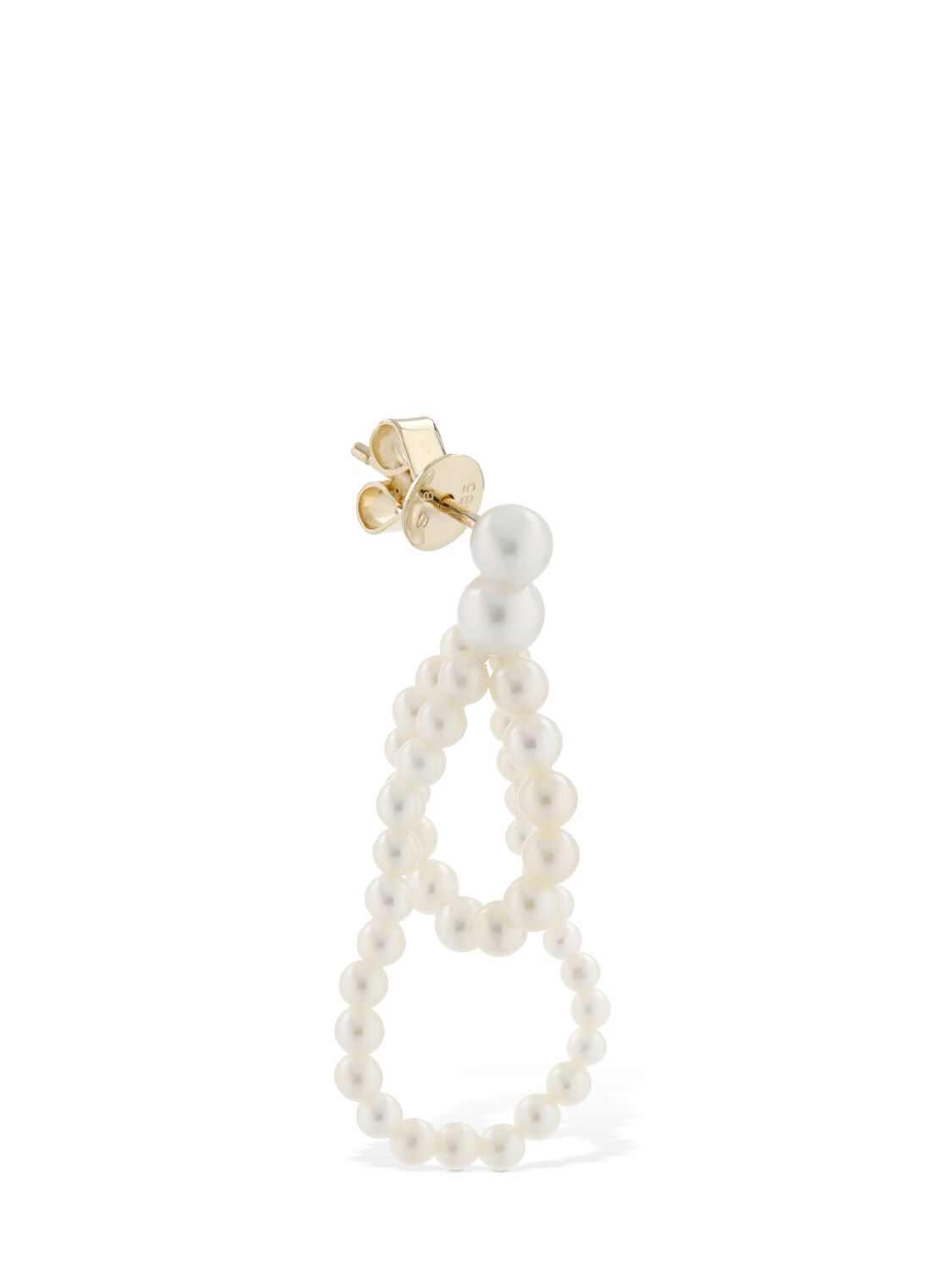 Sophie Bille Brahe Petite Wrapped 14kt & Pearl Mono Earring In Pearl