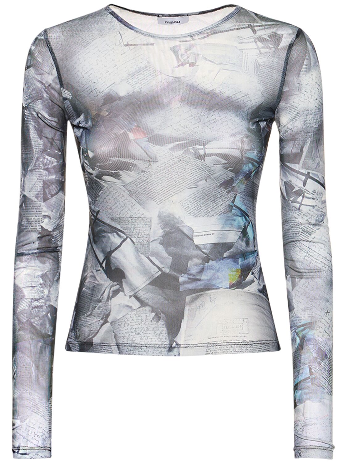 Image of Printed Stretch Tech Long Sleeve T-shirt