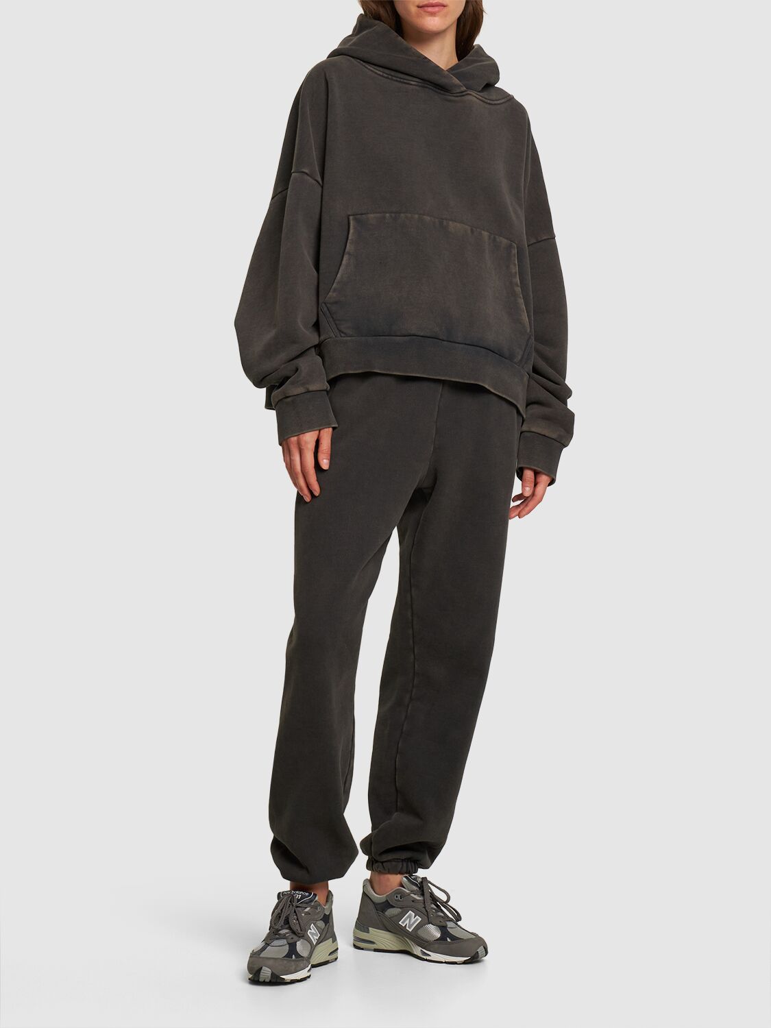 Shop Entire Studios Heavy Hood Washed Cotton Hoodie In Black