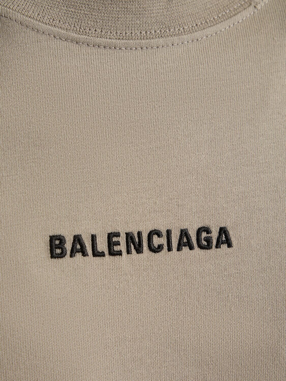 Shop Balenciaga Destroyed Vintage Cotton Jersey T-shirt In Dust,black