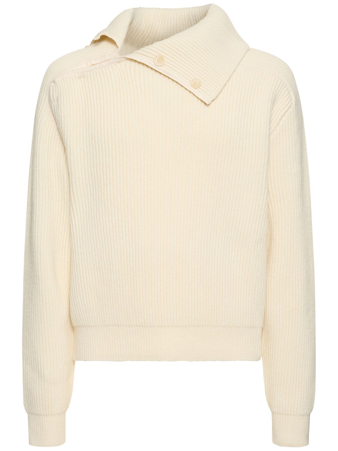 Jacquemus La Maille Vega Wool Blend Sweater In Off-white