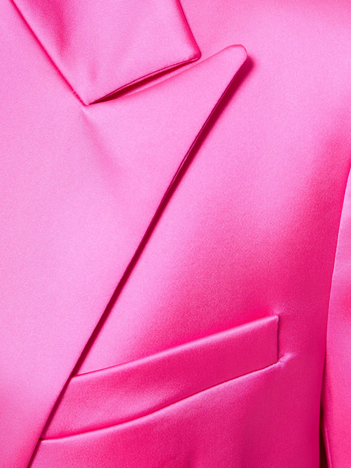 Shop Giuseppe Di Morabito Double Breasted Boxy Satin Blazer In Hot Pink
