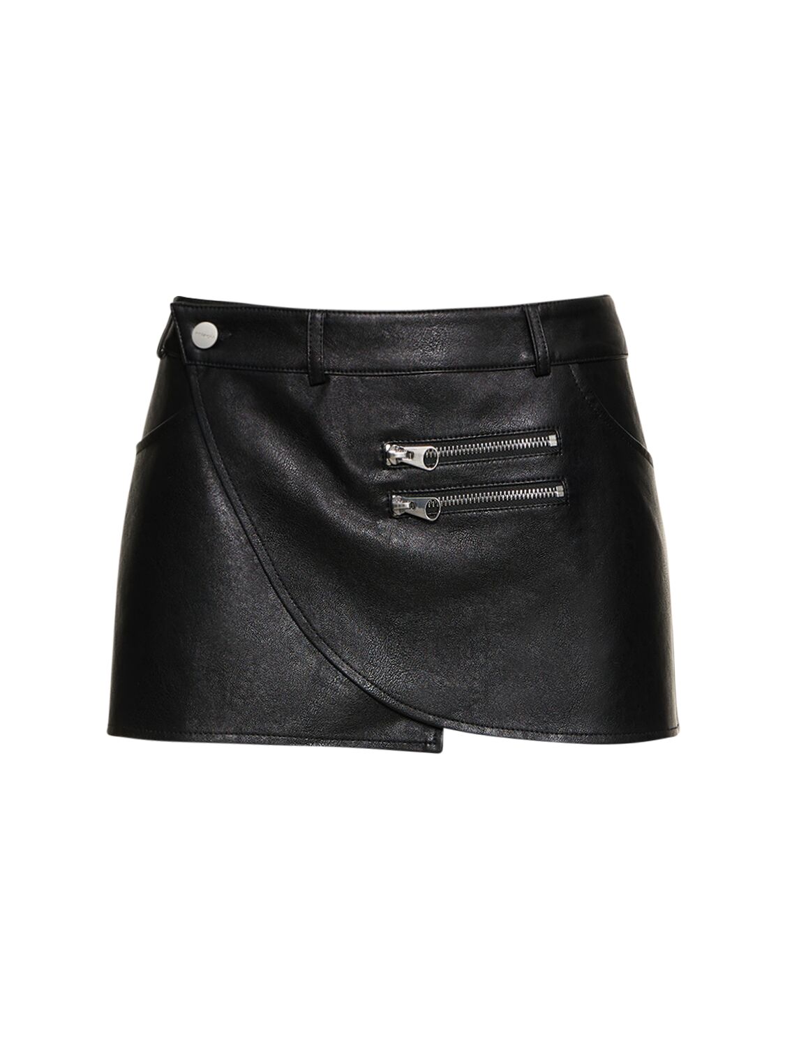Shop Miaou Hunter Faux Leather Mini Skirt In Black