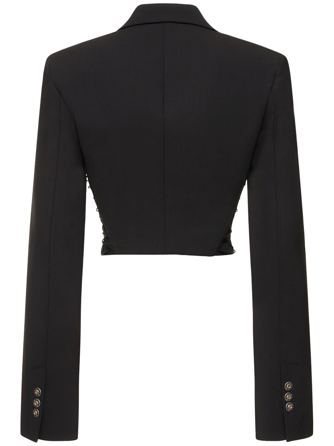 Shop Dion Lee Wool Blend Interlock Crop Jacket In Black