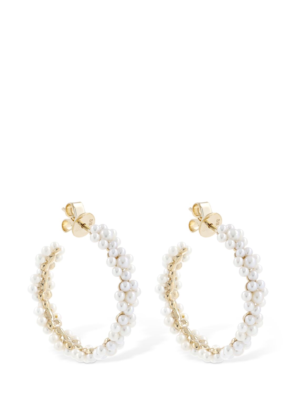 Image of Grande Boucle Parc 14kt & Pearl Earrings