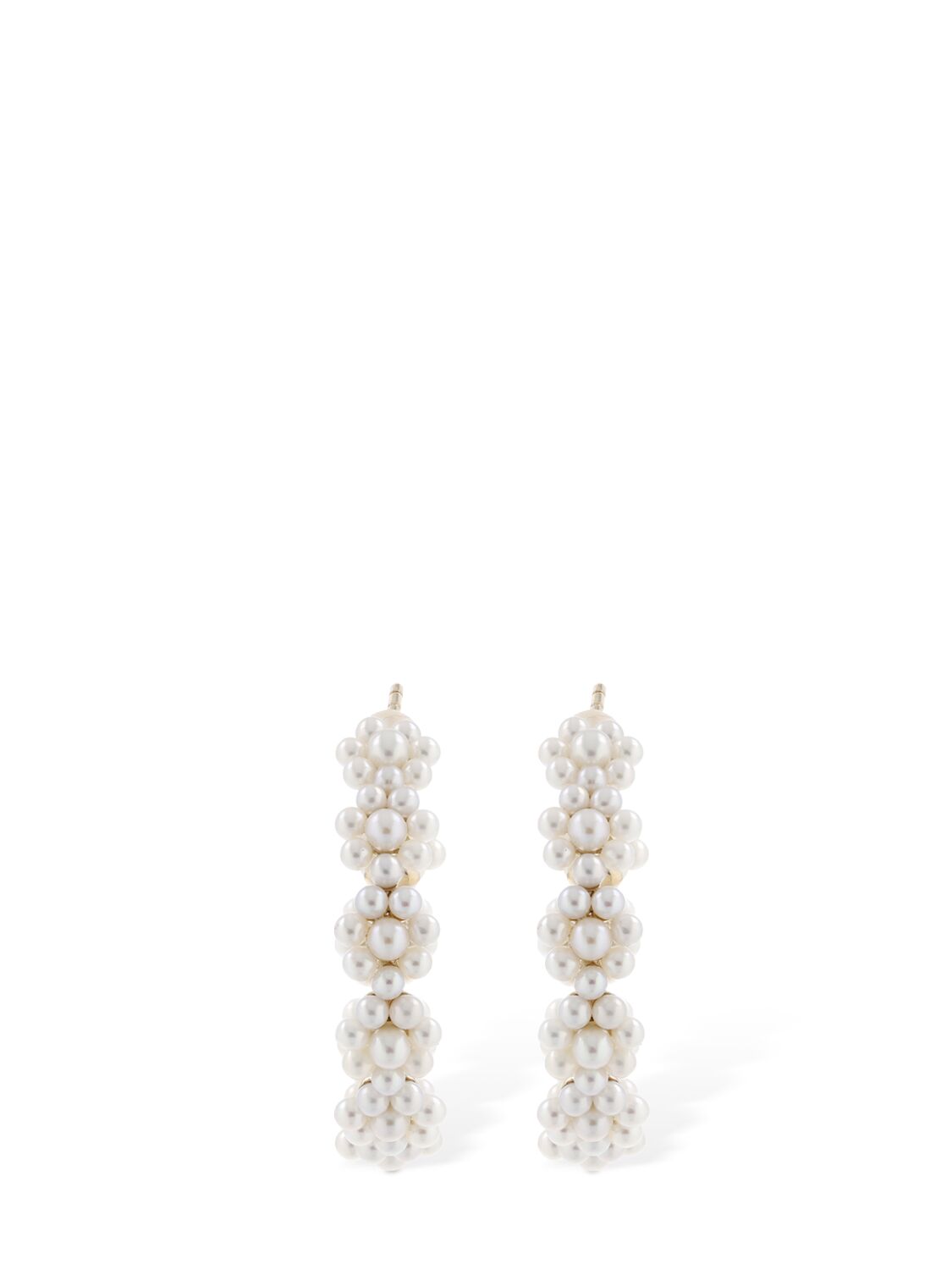 Shop Sophie Bille Brahe Grande Boucle Parc 14kt & Pearl Earrings