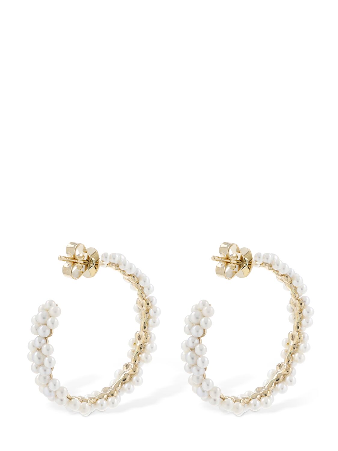 Shop Sophie Bille Brahe Grande Boucle Parc 14kt & Pearl Earrings