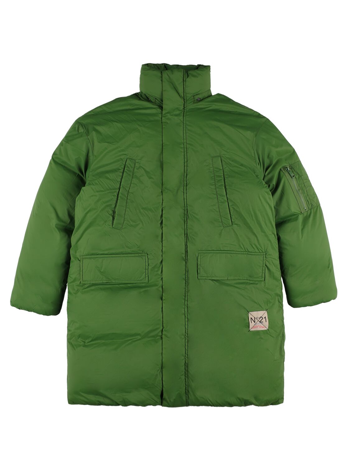 Shop N°21 Nylon Puffer Jacket In Green