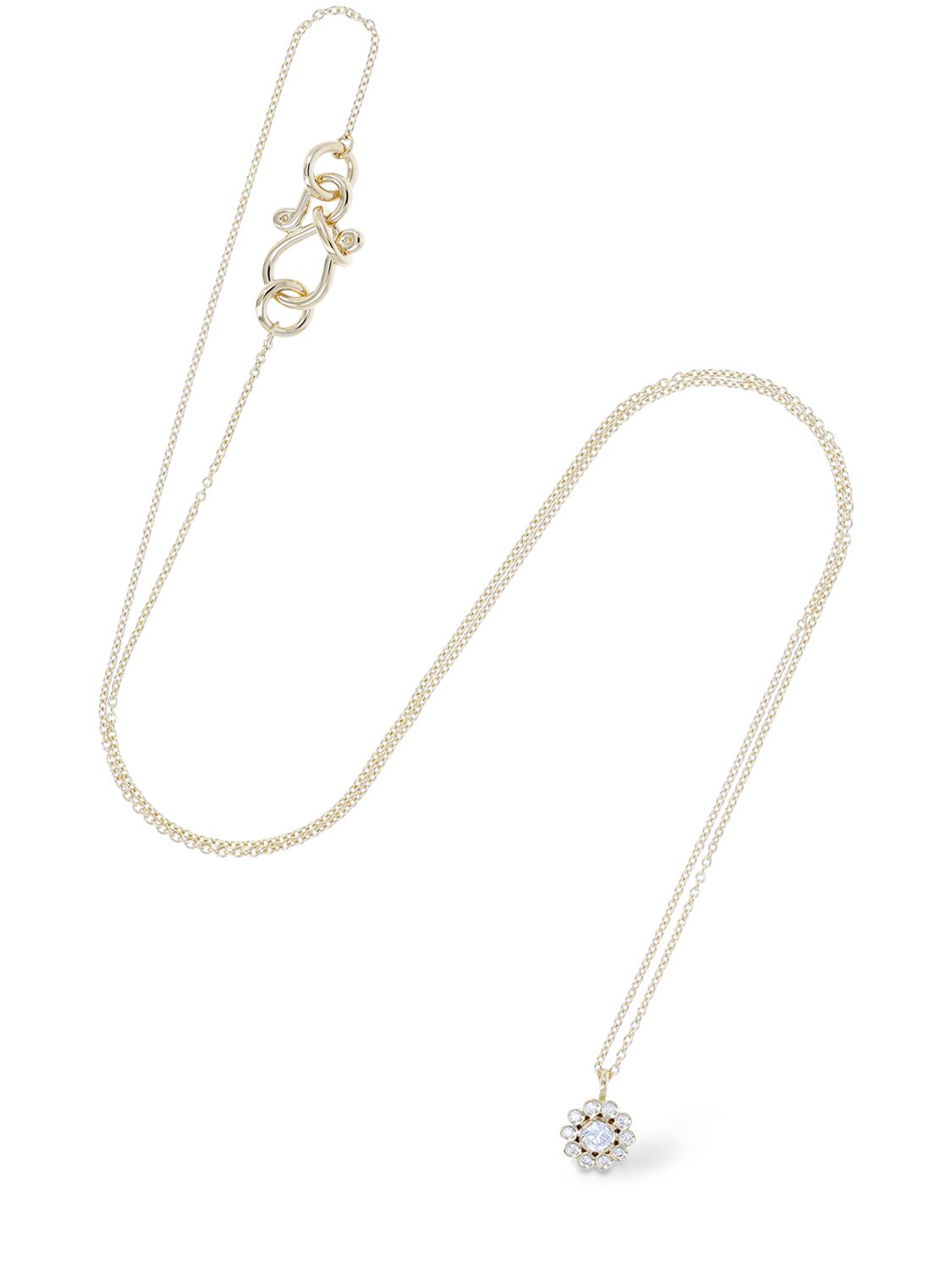 Shop Sophie Bille Brahe Soleil Simple 18kt & Diamond Necklace In Gold,crystal