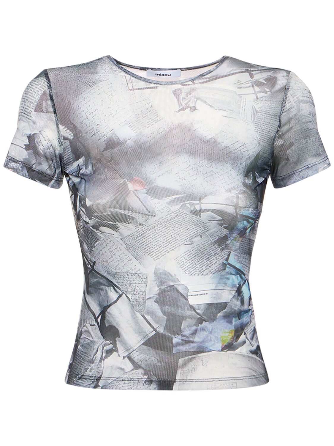 Image of Printed Stretch Tech Crop T-shirt