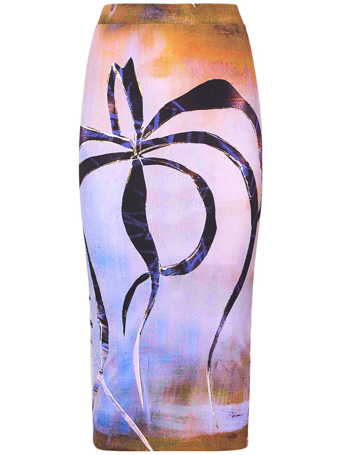 Louisa Ballou Printed Cotton-blend Midi Skirt In Multicolor