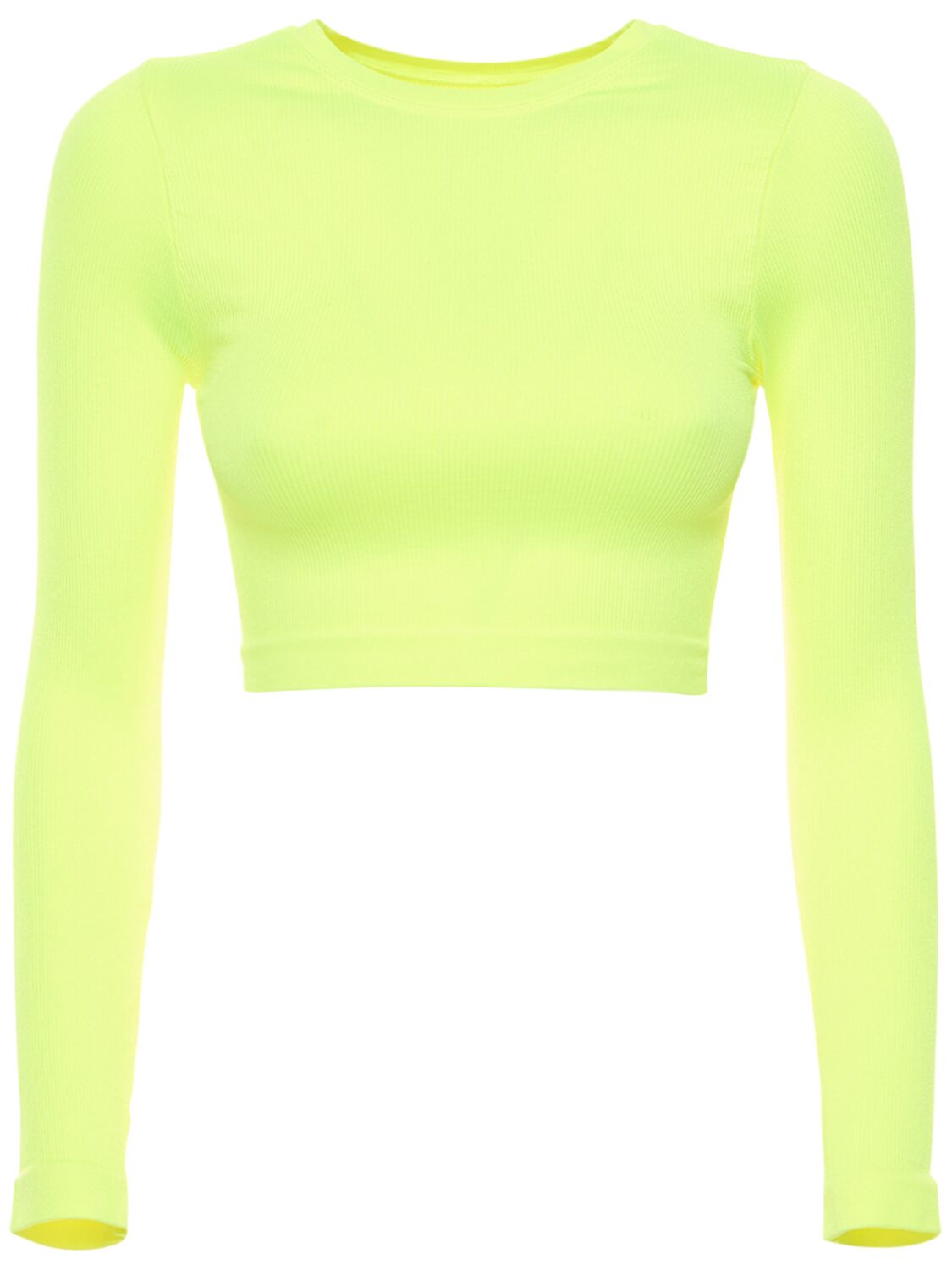 Prism Squared Evoke Ribbed Crop Top In Yellow