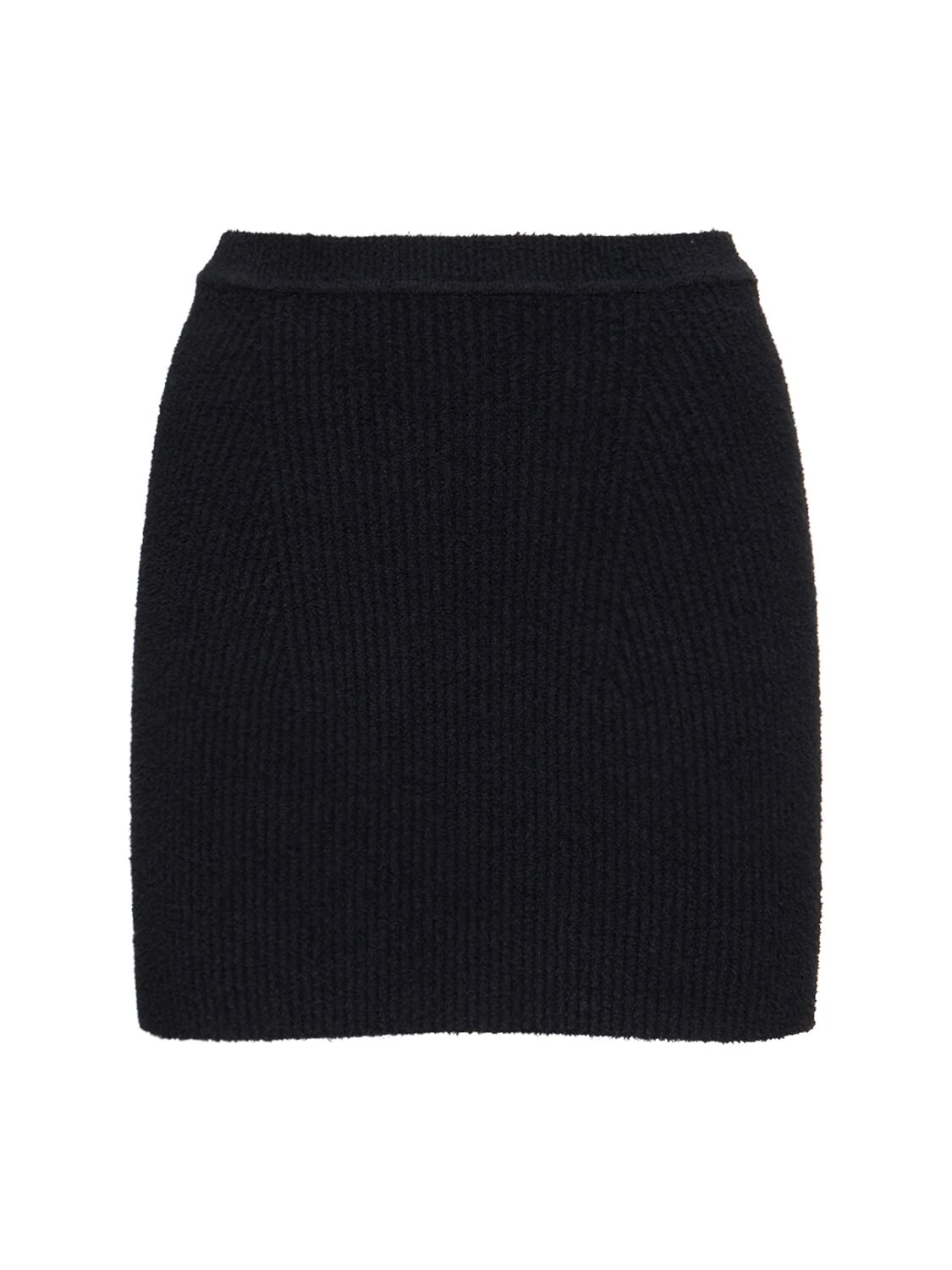 Wardrobe.nyc Ribbed Cotton-blend Mini Skirt In Black
