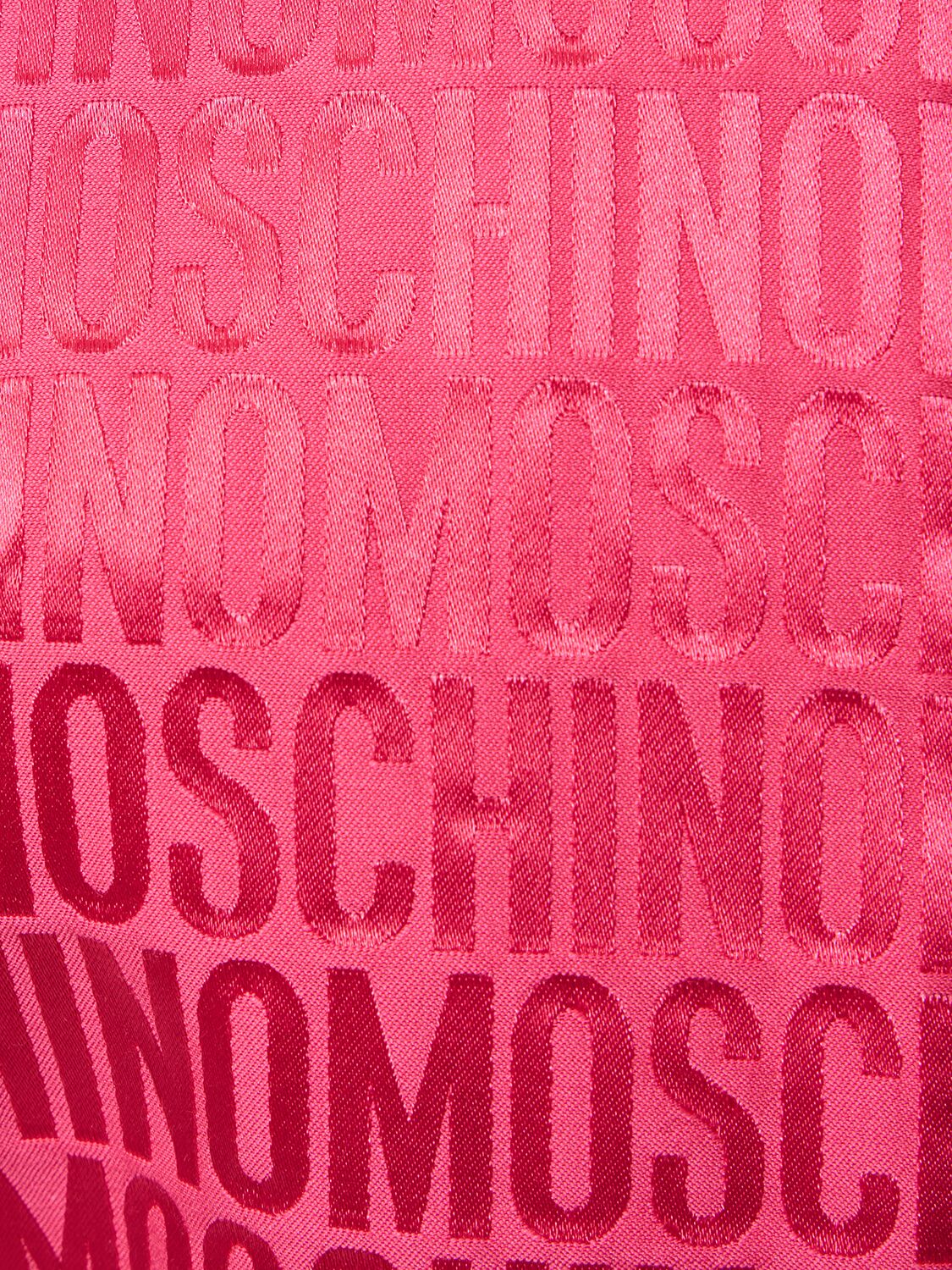 Shop Moschino Logo Jacquard Nylon Bomber Jacket In Pink