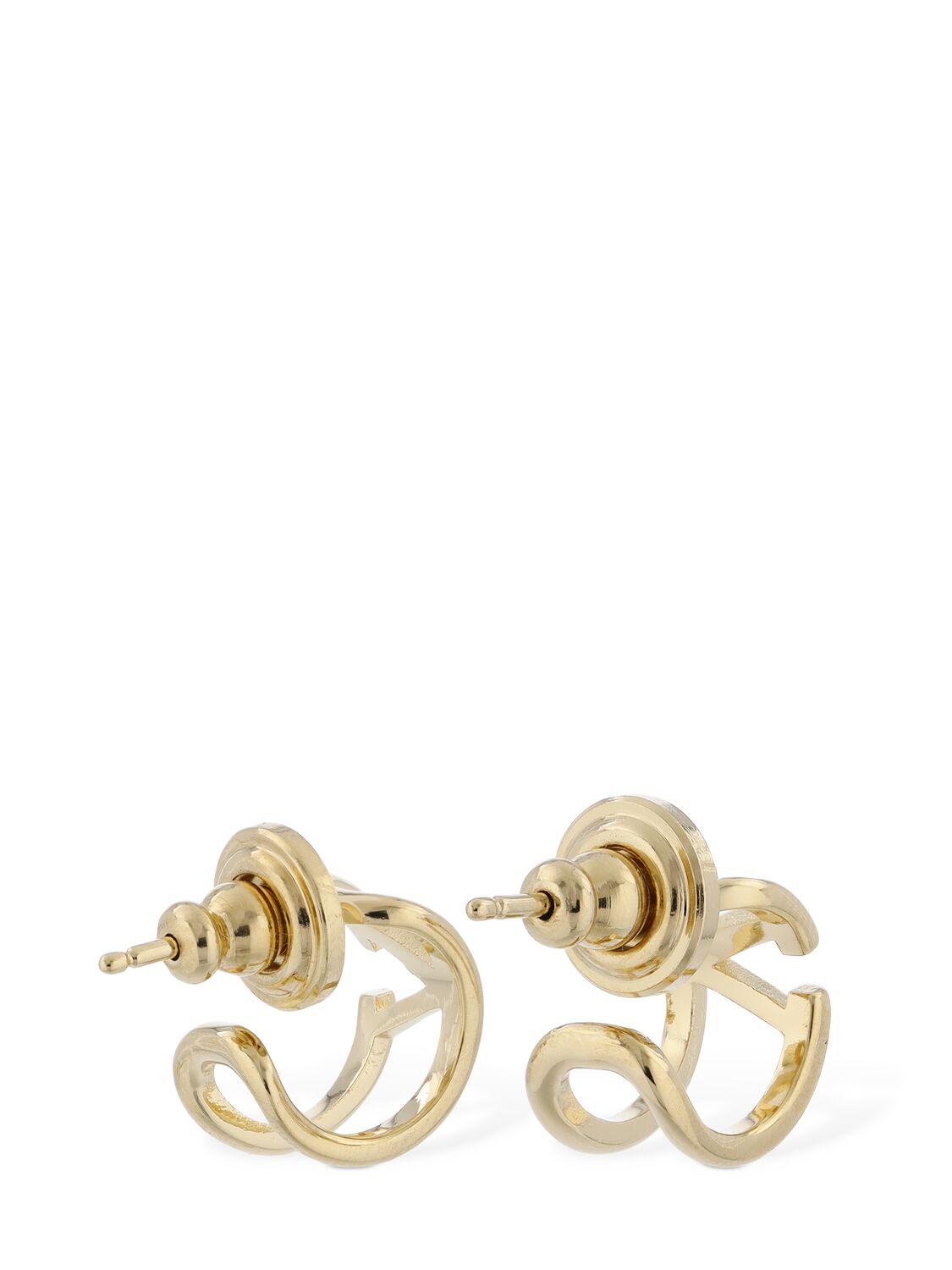 Shop Valentino Mini V Logo Signature Hoop Earrings In Gold