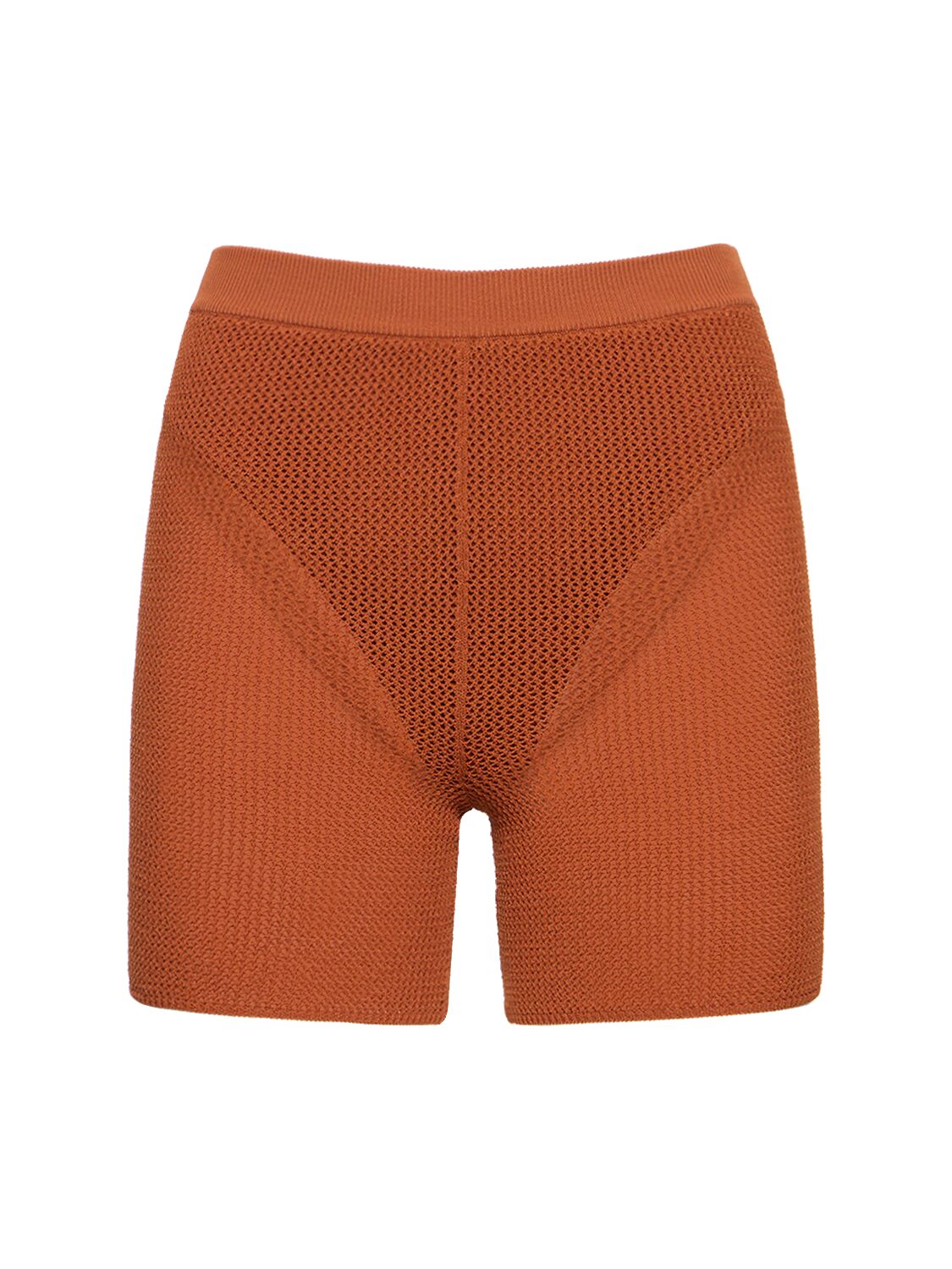 Live The Process Nyx Knitted High Waist Shorts In Bronze