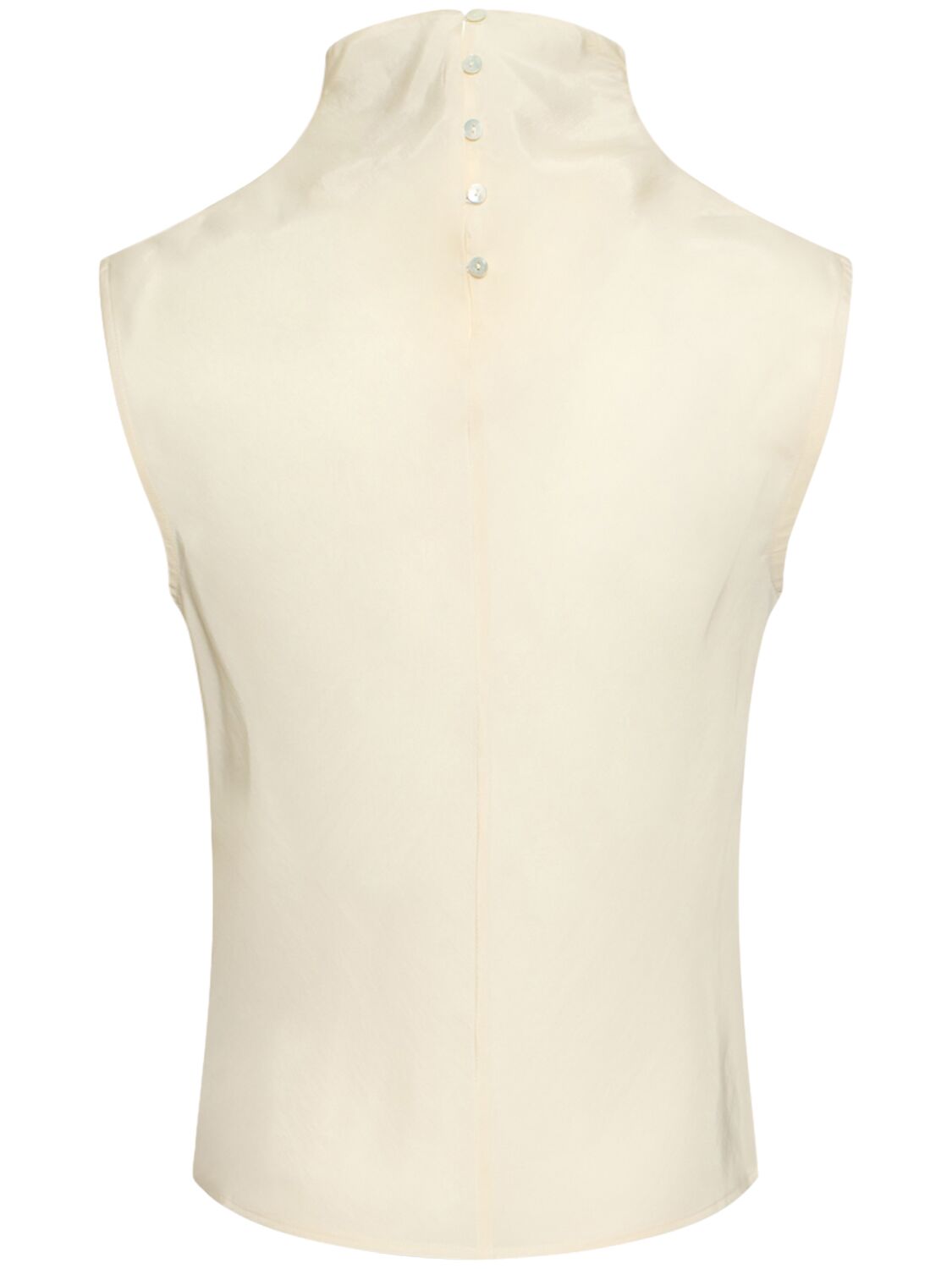 Shop Anine Bing Ianna High Neck Silk Blend Top In Off White