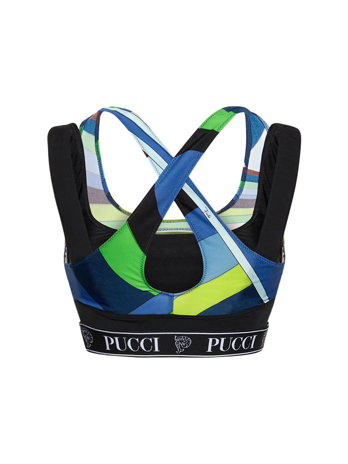 Shop Pucci Iride Printed Lycra Crop Top In Multicolor