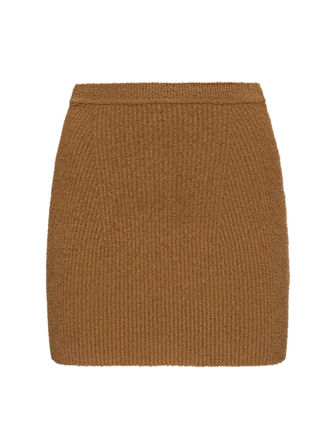 Wardrobe.nyc Stretch Cotton Knit Mini Skirt In Brown