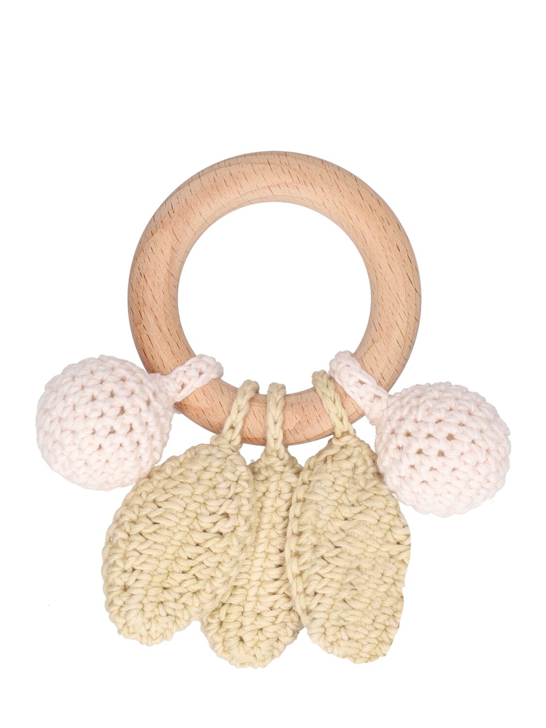 Shop Bonpoint Hochet Becherrymini Ring Toy In 베이지,핑크