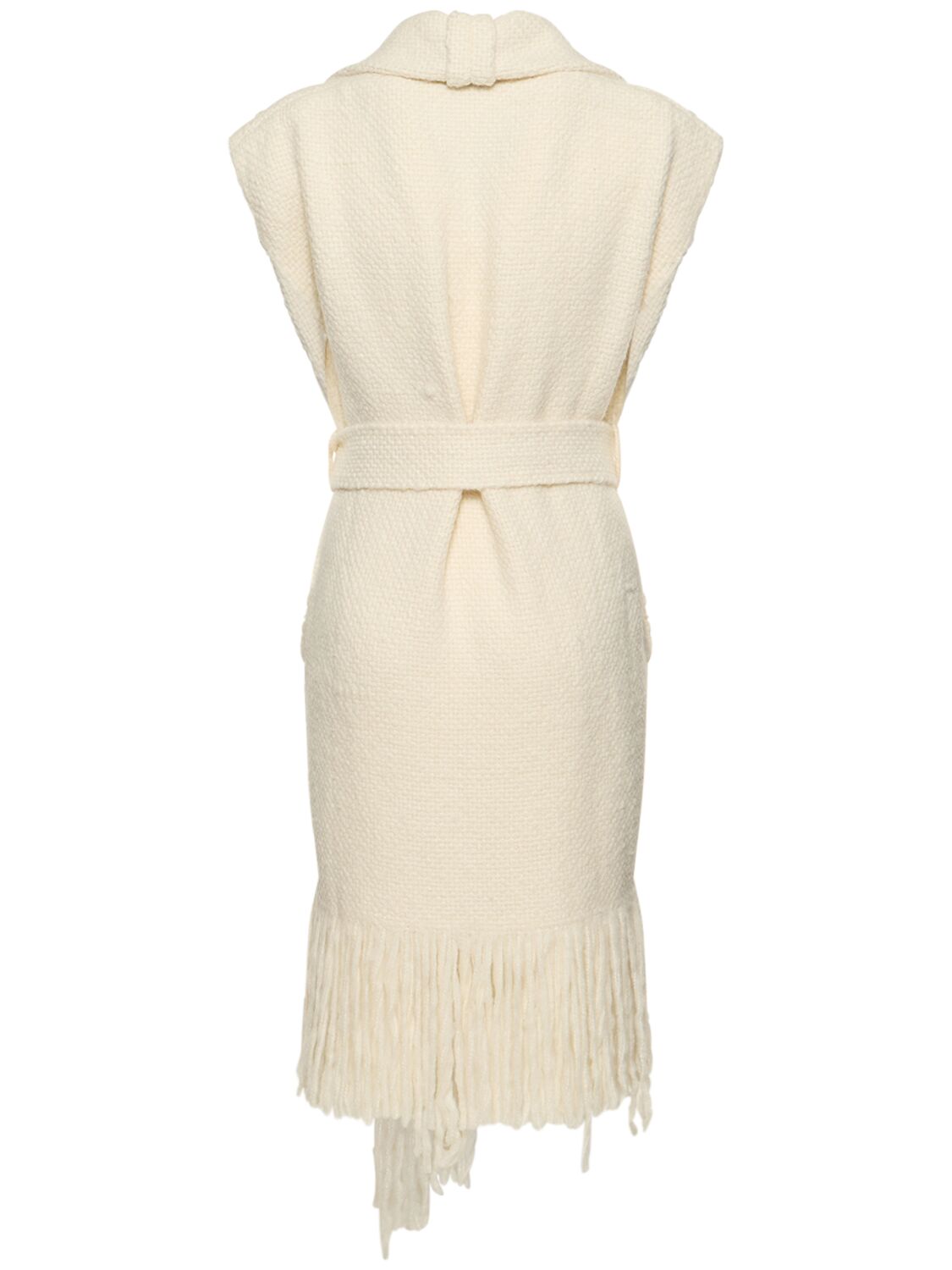 Shop Gabriela Hearst Teagan Belted Cashmere Knit Vest Coat In Ivory