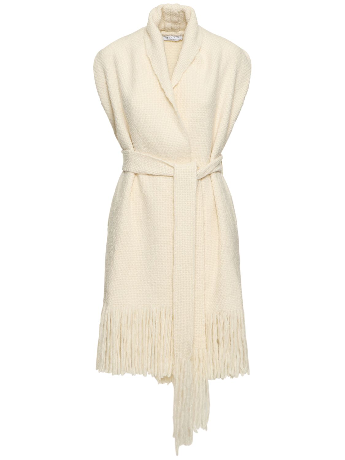 Gabriela Hearst Teagan Belted Cashmere Knit Waistcoat Coat In Ivory