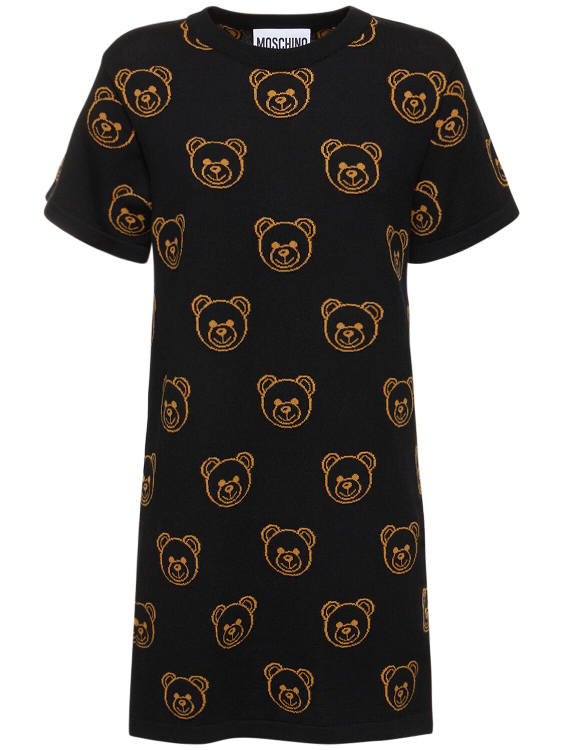 Wool Jacquard Shirt Dress W/ Teddy Logo – WOMEN > CLOTHING > DRESSES