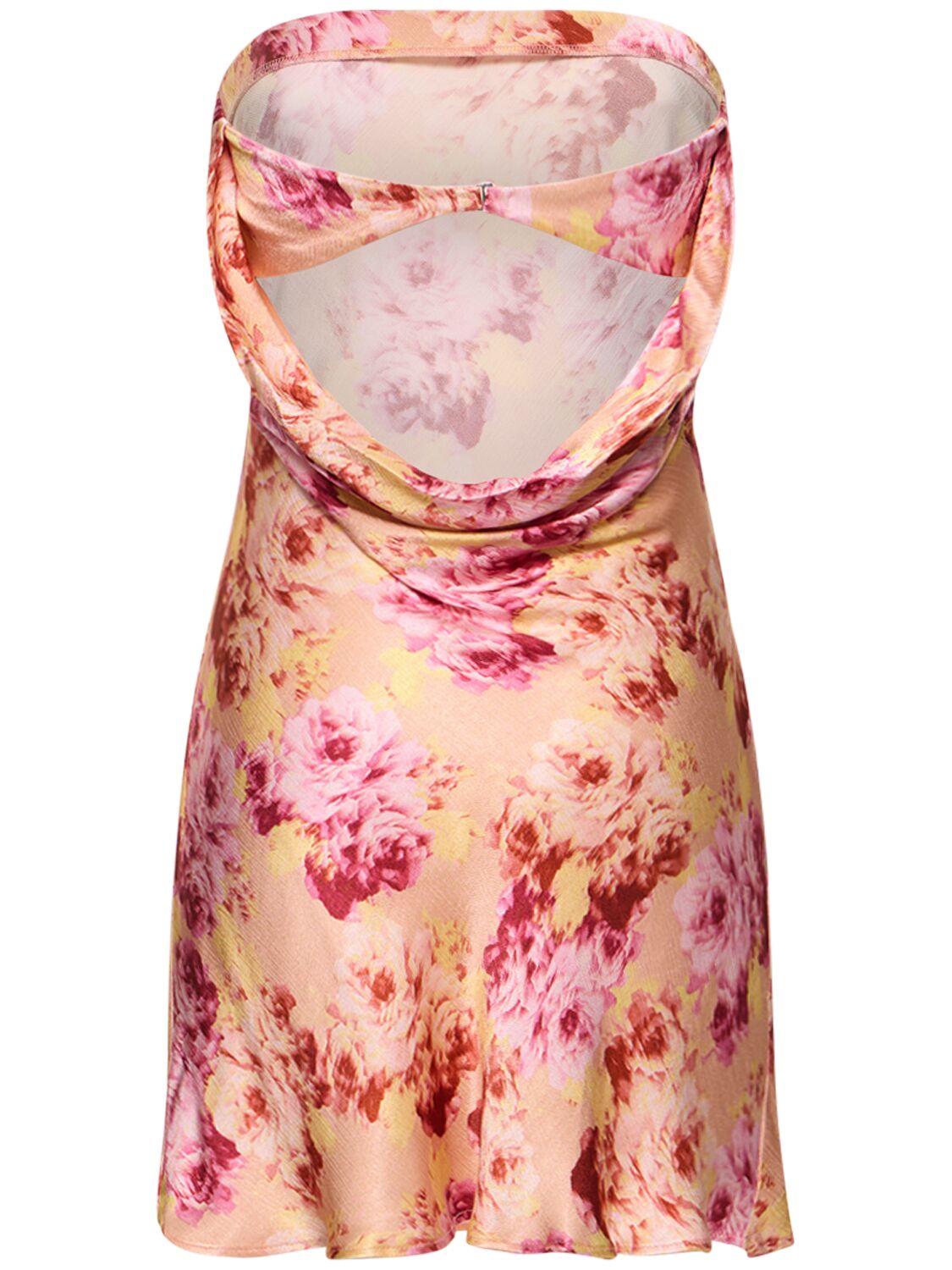 Shop Bec & Bridge Indi Strapless Floral Viscose Mini Dress In Multicolor
