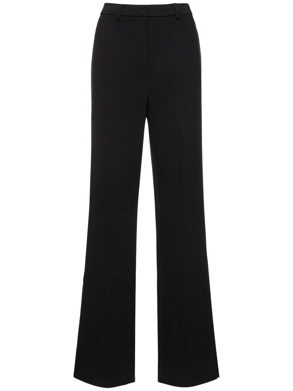 Anine Bing Lyra Tech Blend Wide Trousers In Black