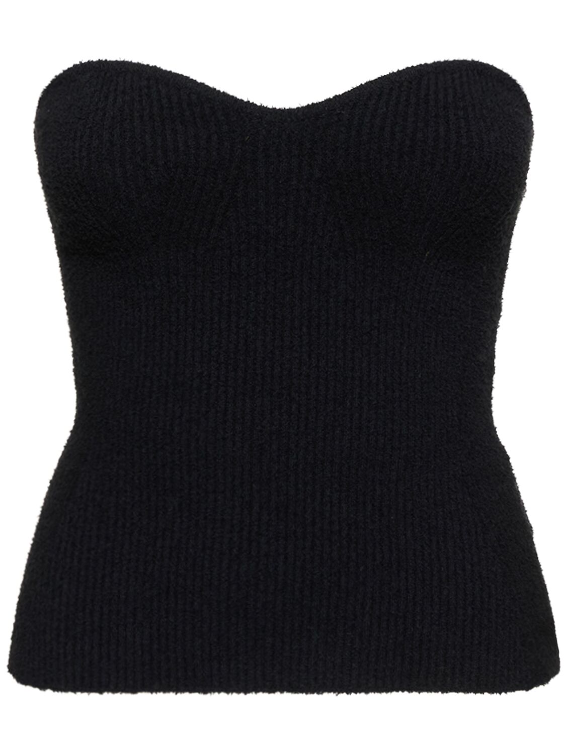 Wardrobe.nyc Ribbed-knit Cotton-blend Top In Black