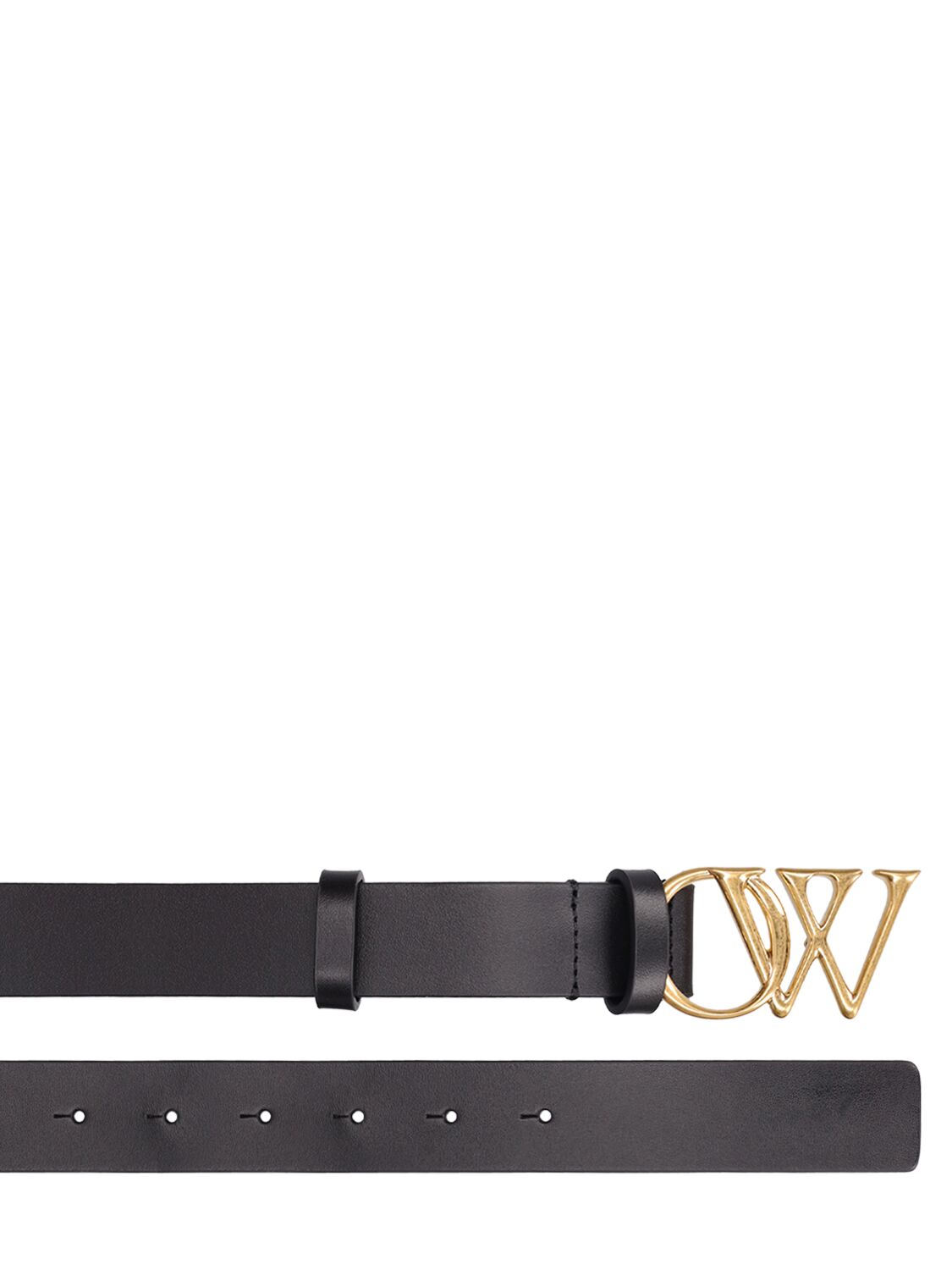 Shop Off-white 30mm Ow Lettering Leather Belt In Black