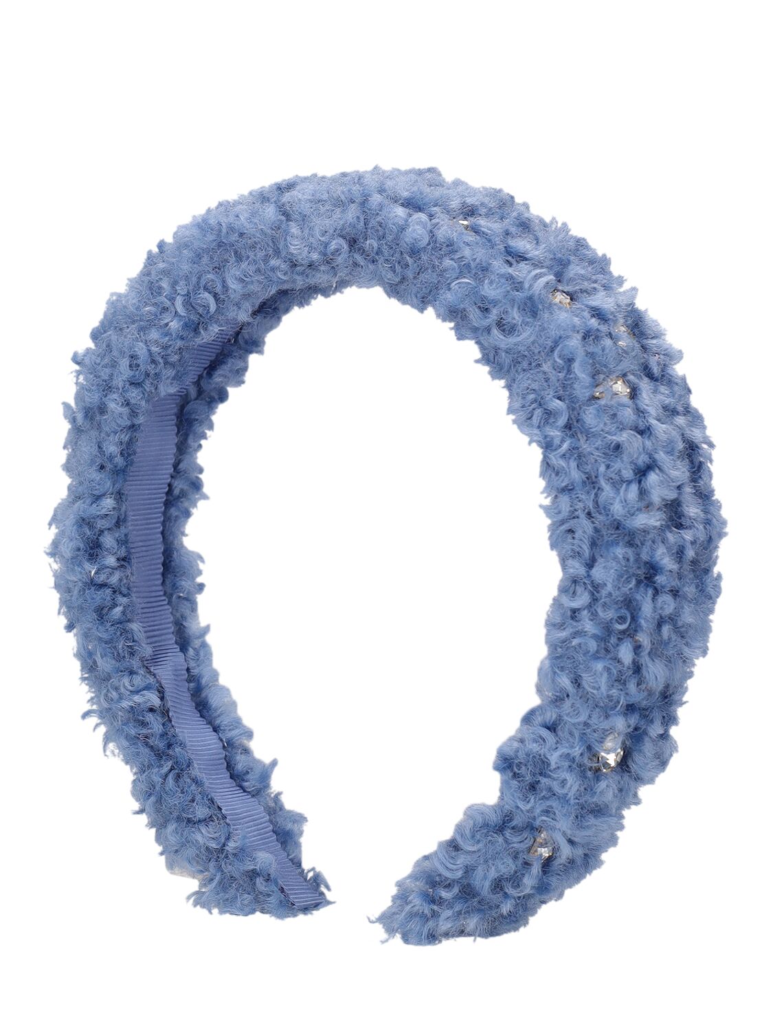 Shop Monnalisa Faux Fur Headband In Light Blue
