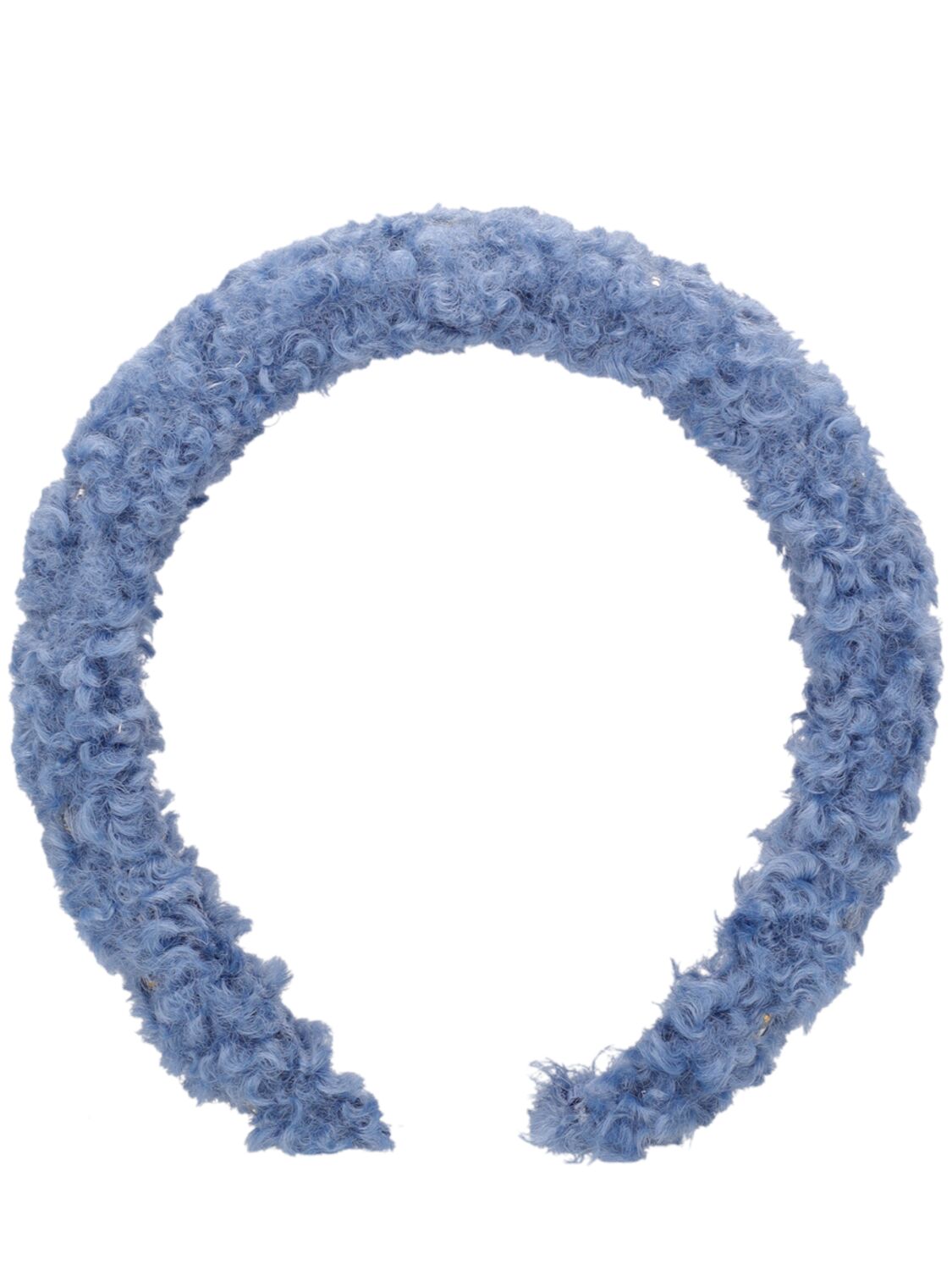 Monnalisa Kids' Faux Fur Headband In Light Blue