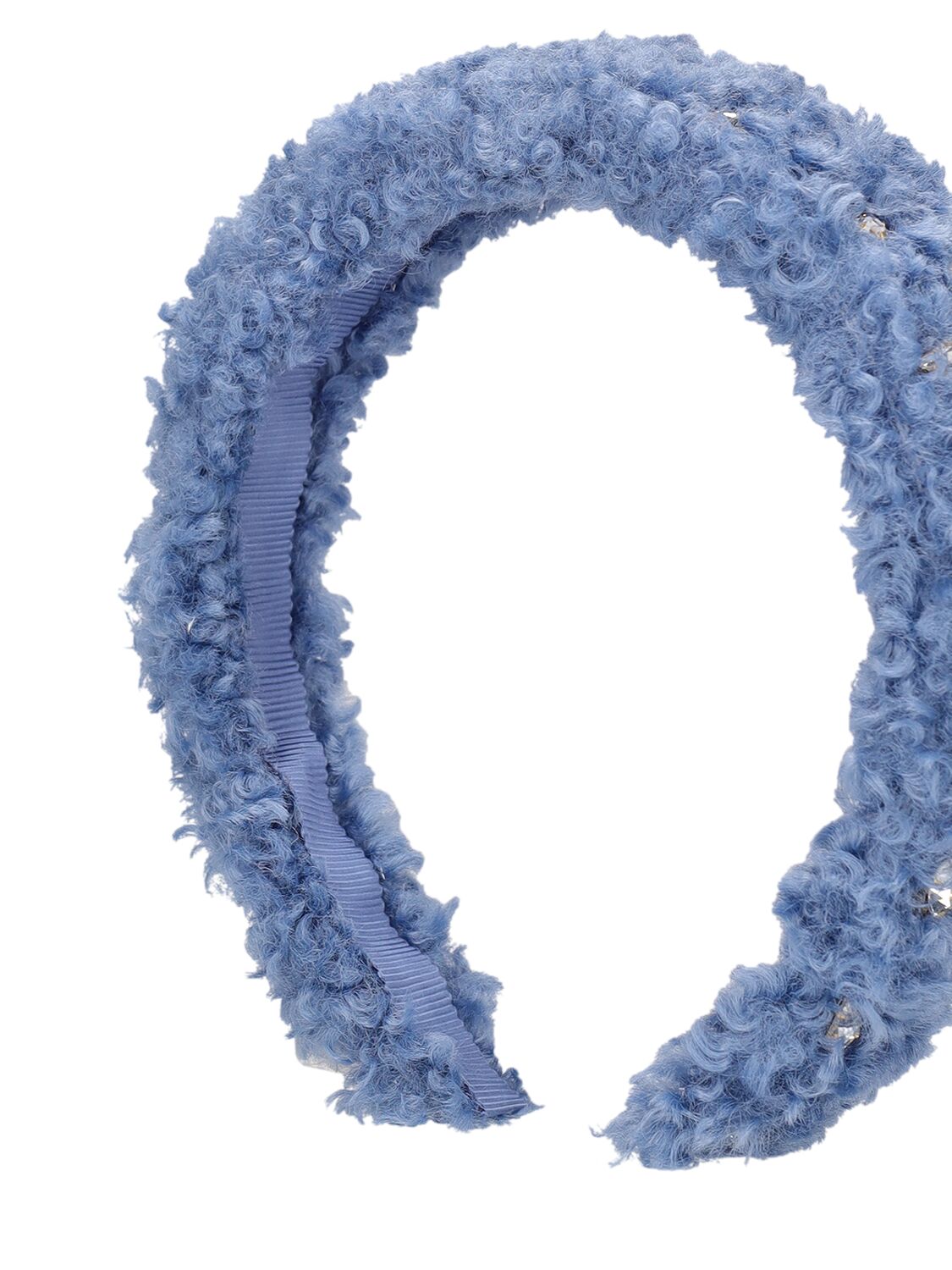 Shop Monnalisa Faux Fur Headband In Light Blue
