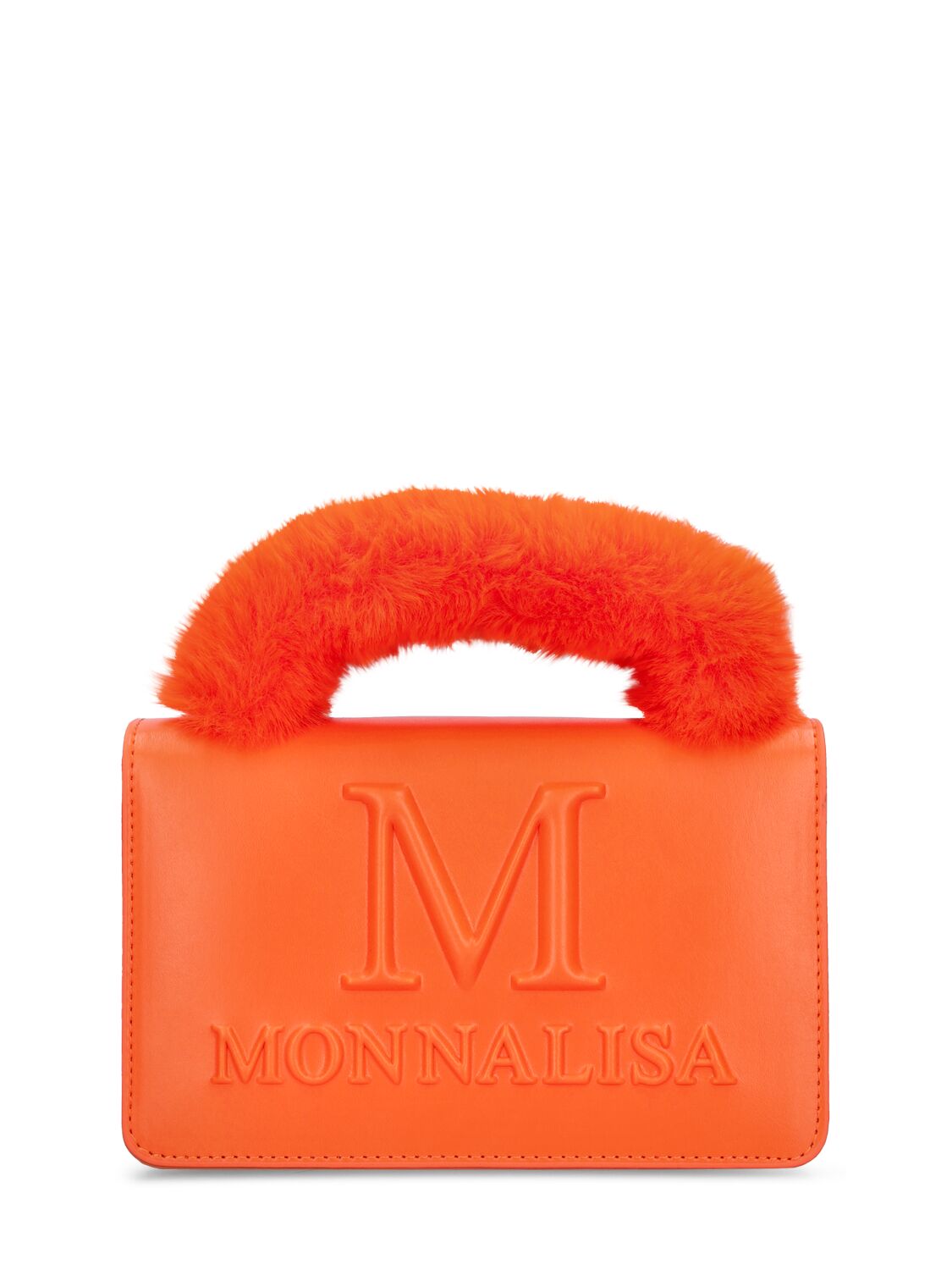 Monnalisa Kids' Logo Top Handle Bag In 오렌지