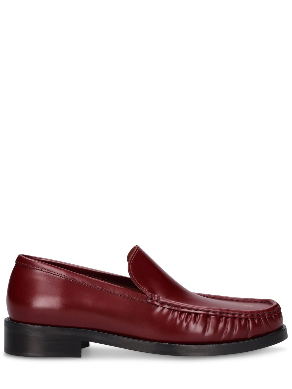 Acne Studios Boafer Sport Leather Loafers In Burgundy