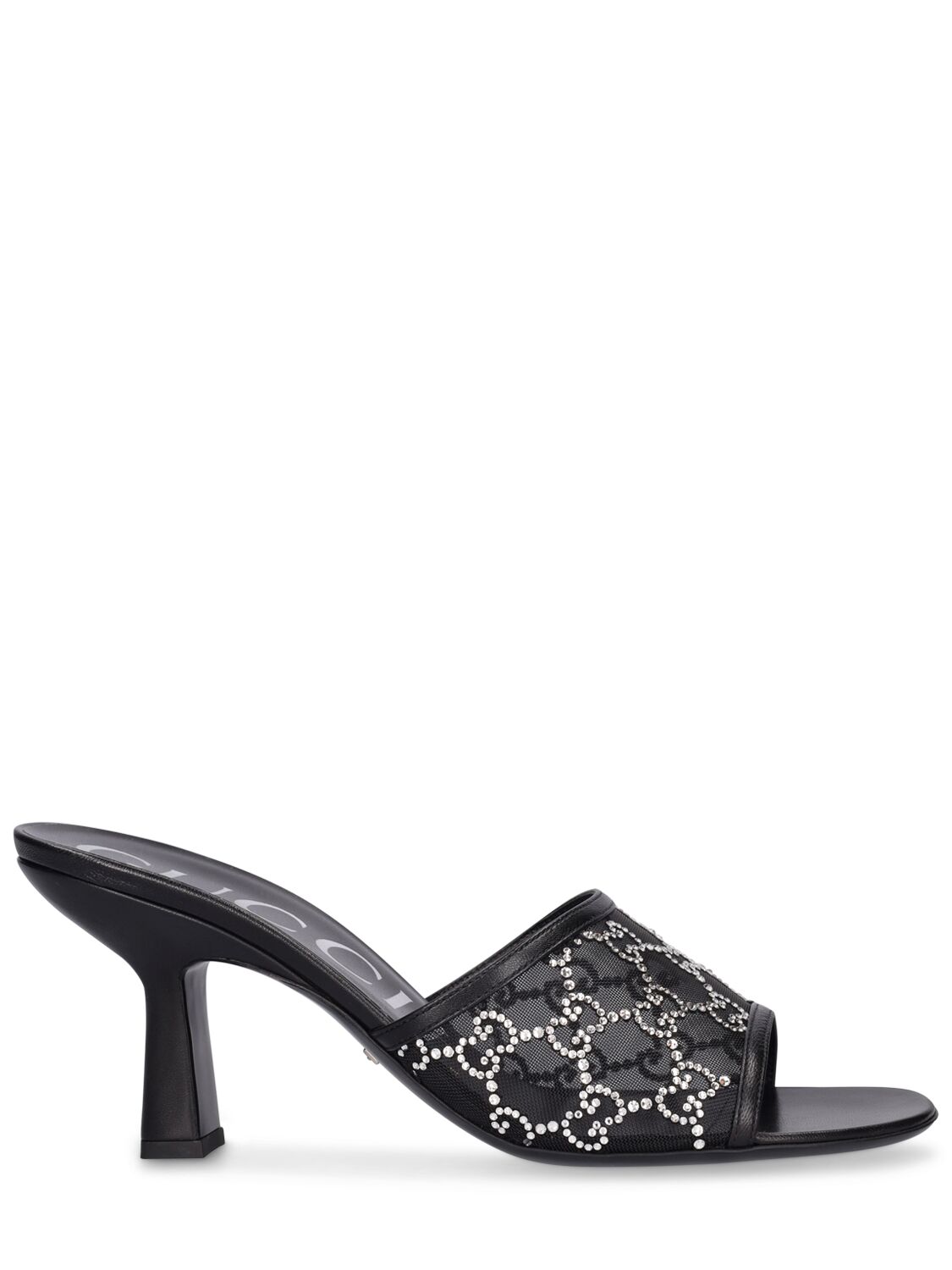 Shop Gucci 75mm  Demi Slide Sandals In Black